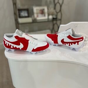 Red and White Football Cleats